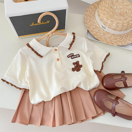 【清新甜美！夏款女童连衣裙】2024夏装新款女童洋气连衣裙 儿童宝宝时髦飞袖 POLO裙网红夏季裙子-QQ 商品图9