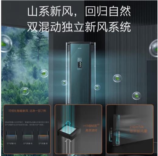 COLMO（110904）极境立式 3匹 变频冷暖制热 自清洁深度净菌 AI声纹识别 客厅立式落地式新风空调柜机KFR-72LW/CA2 商品图3