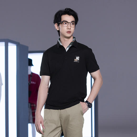 【新品上新】HX 夏季翻领短袖T恤Y102420044101/02POLO杉 商品图0