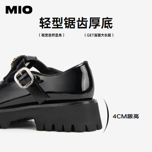 MIO米奥秋季中跟单鞋复古山茶花显高厚底时髦玛丽珍鞋女鞋M244514467 商品图4