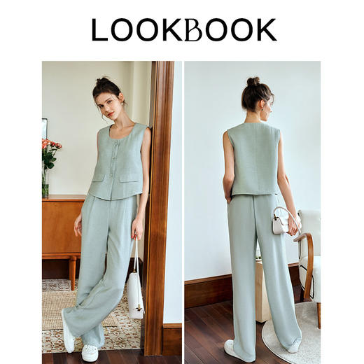 OLrain欧芮儿直筒休闲裤女夏季2024年新款时尚通勤气质高腰长裤OL 商品图4