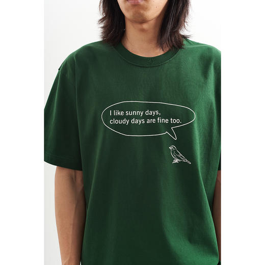 吃茶去chichaqu2024全棉圆领短袖T恤男女宽松印花麻雀鸟语 商品图1