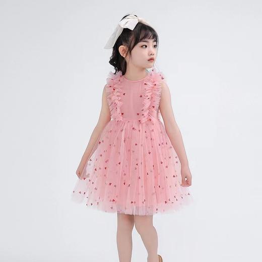 TUTU.KK夏季新款女童洋气桃心花边连衣裙儿童韩版雪纺裙公主裙子XS-XL 商品图0