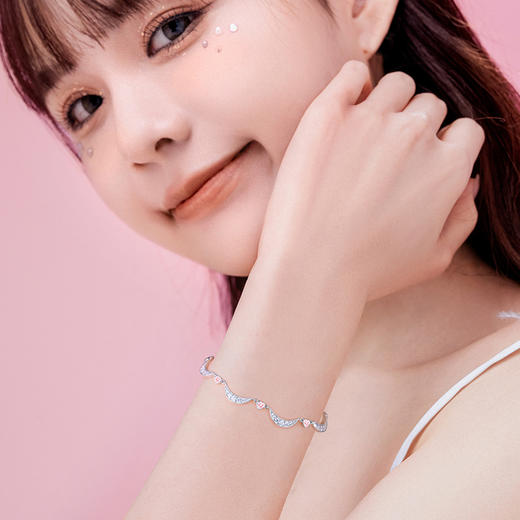 【心月之恋手链-粉银款】Fanci范琦银饰 幻梦心月系列 轻奢小众生日礼物送女友 商品图3