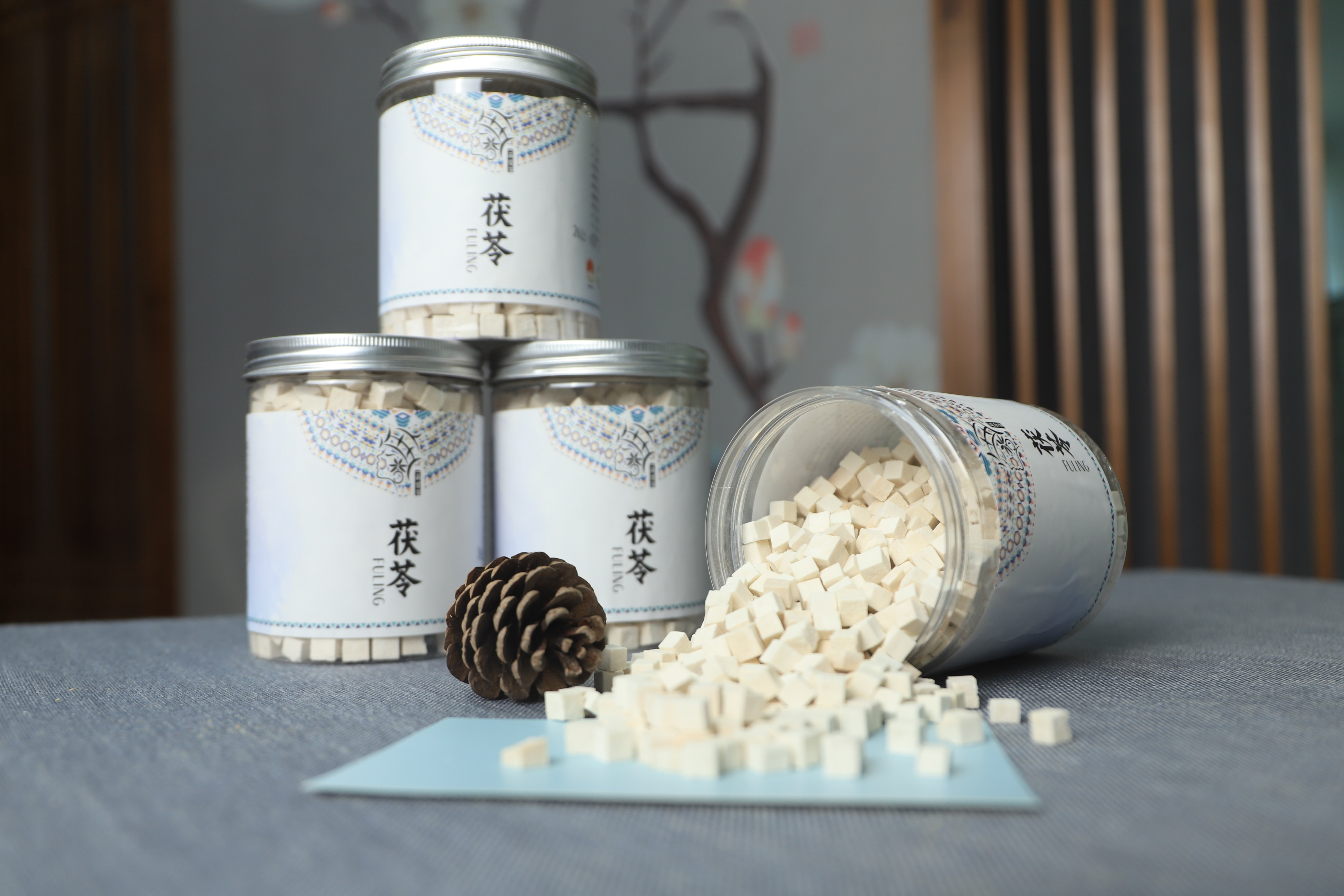 茯苓之乡  靖州特产 手工精选茯苓丁  300g/盒