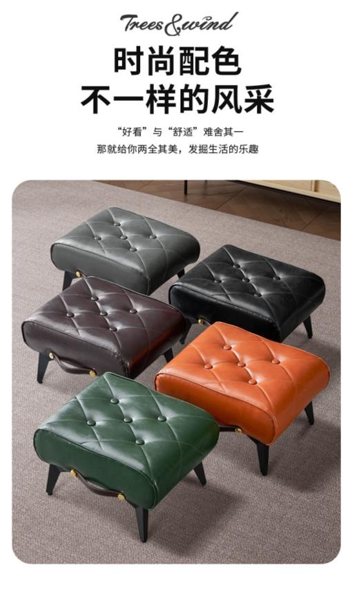 🛋意式轻奢复古仿油蜡皮凳，我家的第一张老钱风单品！🌟 商品图0