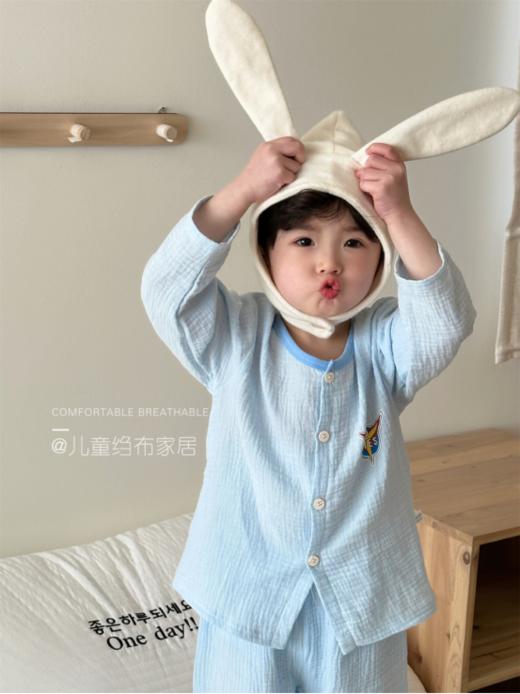 🔥【启月兔双层绉纱空调服套装】✨1、新型绉纱织造技术 吸湿透气=蓬松超柔，亲肤软肤 ~  商品图4