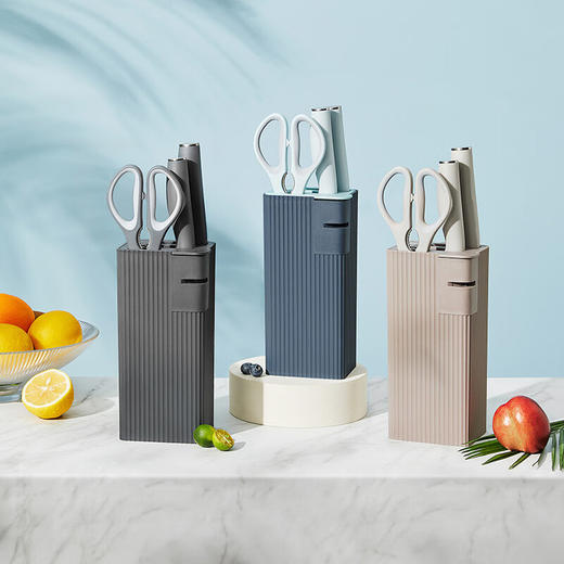 苏泊尔（SUPOR）刀具套装切菜刀水果刀斩骨刀厨房剪刀切肉刀磨刀器 TK2119E雅致蓝 商品图0