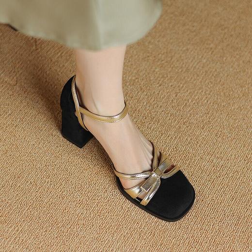 【预售5天】法式复古包头一字扣，拼色镂空中空气质凉鞋XMNEHD&H526 商品图3