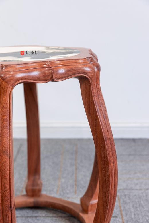 红桥红  家具严选  缅甸花梨（大果紫檀）  【48 石面 六足海棠 圆鼓凳】 商品图4