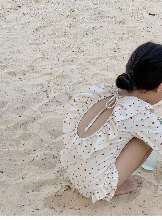 【女孩公主款泳衣，露背设计，长袖防晒】泳衣女孩 公主露背 防晒长袖连体泳衣 女童度假洋气甜美游泳装韩范-QQ 商品图2