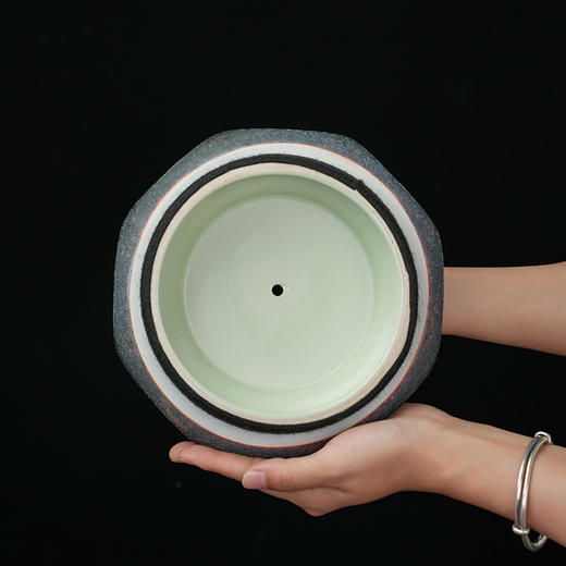 台湾陶艺大家 陈庆 高款聚宝罐翘脊财神招财大摆件家用办公室风水罐客厅店铺大容量储存罐 商品图12