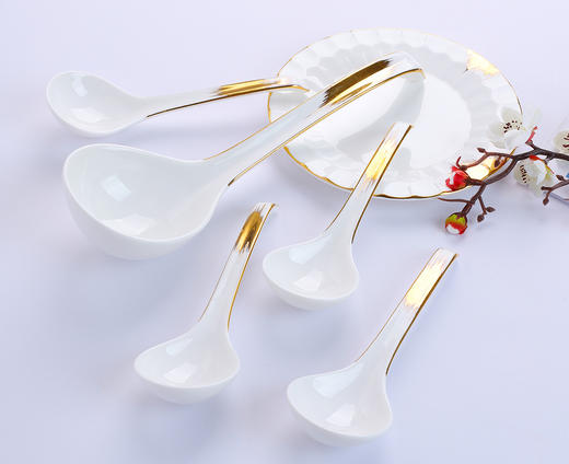 【特惠6折，仅1套，无货退款】轻奢骨瓷餐具套装欧式创意现代简约碗碟套装家用碗盘碟送礼陶瓷碗流金岁月 商品图5