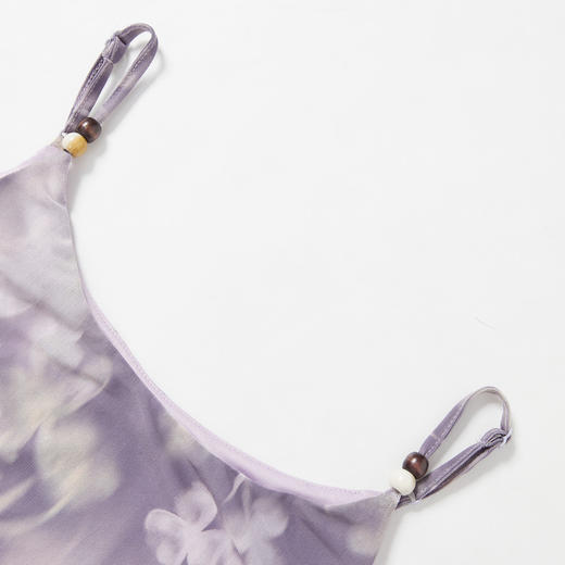 法式浪漫晕染蝴蝶花卉印花针织连衣裙女夏季吊带连衣裙V2141782 商品图5