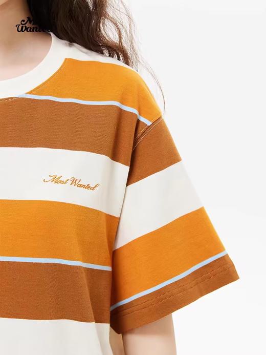 mostwantedlab彩虹/M2412207/夏威夷撞色条纹定织短袖T恤 商品图1