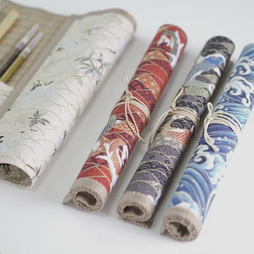 笔帘卷笔袋老竹色竹制毛笔笔帘袋毛笔收纳帘笔卷保护毛笔护笔收纳 商品图0