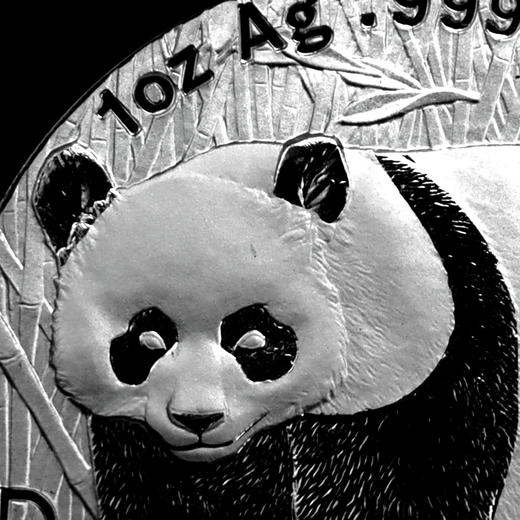 2001年熊猫银币！特殊无框版！国外回流，带字母D记号！ 商品图3