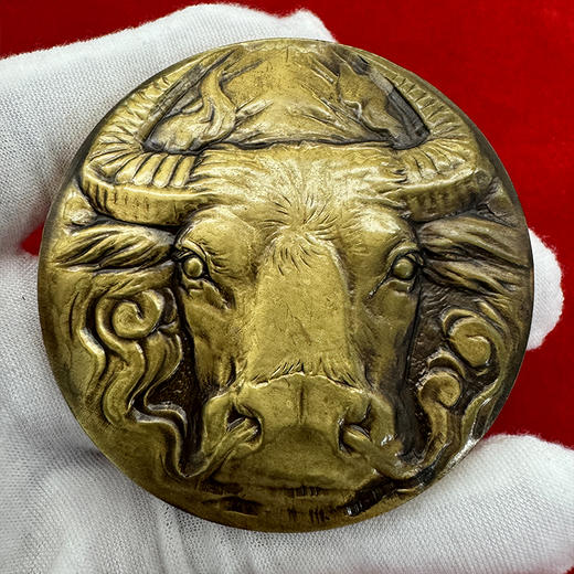 【南京造币】牛年双色铜章 直径60mm 一面黄铜 一面紫铜 商品图2