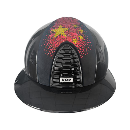 KEP马术头盔意大利进口国旗亮钻大帽檐CROMO 2.0黑色骑马头盔 商品图4