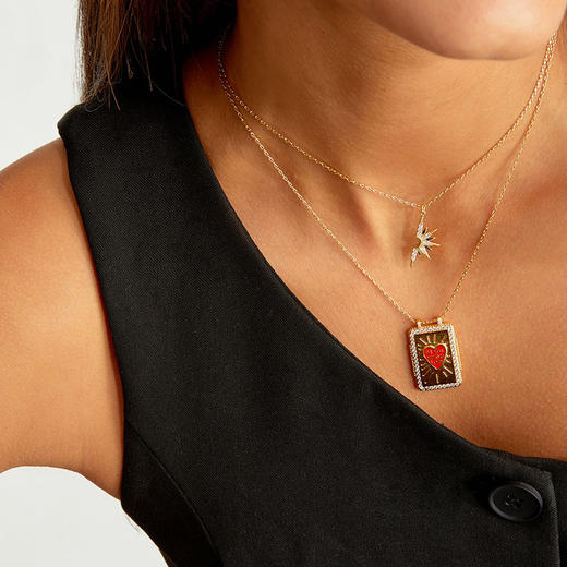 北京仓｜MYA-BAY-RED HEART BOHEME-红色爱心 珐琅 守护符 项链［比利时设计师］ 商品图1