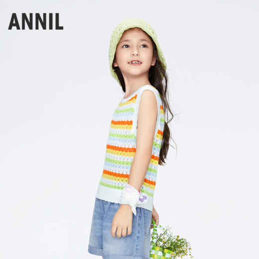 安奈儿女童女童装针织背心	ag422611 商品图2