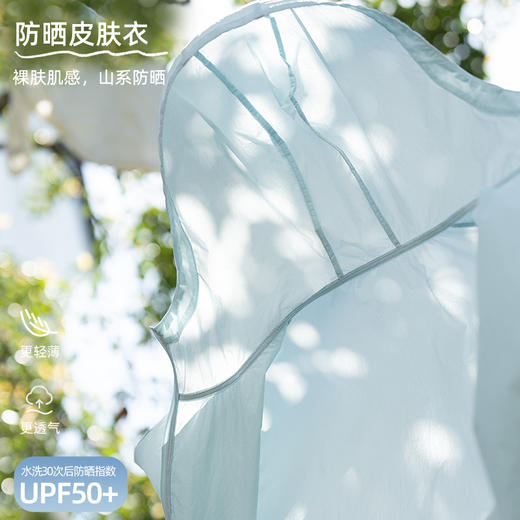 2025夏季轻薄防晒皮肤衣 UPF50+连帽拉链防水开衫外套 宽松防晒服上衣 商品图4