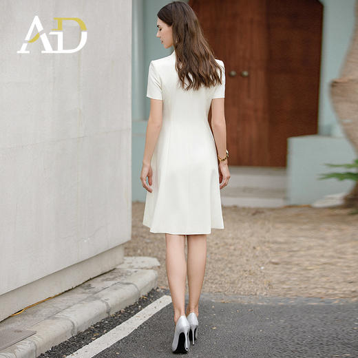 AD正式场合连衣裙女公务员上班族职业装子时尚减龄白色收腰西服裙 商品图4