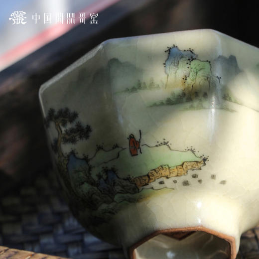 问鼎哥窑传世款直口八方杯（锦绣山河） 商品图1