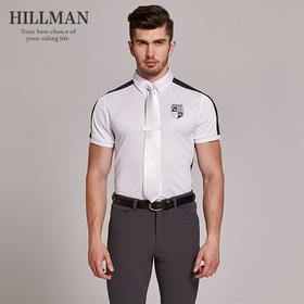 Hillman男式比赛衬衫马术T恤 骑马POLO衫马术运动上衣短袖