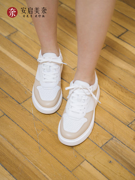 ARCHCONTACT安启美奈时尚板鞋休闲通勤女鞋黑白色春季百搭休闲鞋52920 商品图2