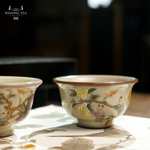 问鼎哥窑压手杯（多子多福）（福寿康宁）（福寿双全） 商品图2