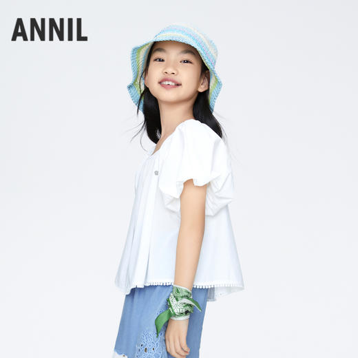 安奈儿女童短袖衬衣ag421811 商品图1