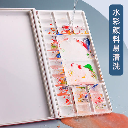 水彩颜料保湿盒轻型密封型调色盘水粉画水彩画美术生多功能调色盒 商品图3