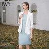 IWY/高端职业装两件套女总裁范西装套装白色西服内搭蓝连衣裙无袖C1989+Q1100 商品缩略图1