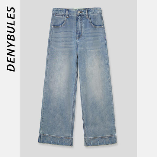 DENYBULES 24春夏新款天丝汉麻九分阔腿裤高腰时尚休闲复古水洗 商品图1