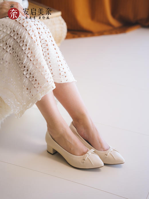 ARCH CONTACT安启美奈浅口时尚单鞋方跟羊皮女鞋52906 商品图2