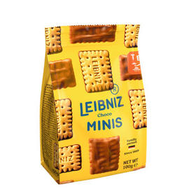 百乐顺德国进口莱布尼兹牛奶巧克力迷你饼干100g休闲零食办公室出游解馋