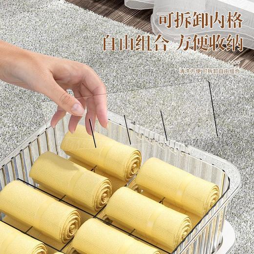 内衣收纳盒抽屉式内裤袜子文胸整理盒家用衣柜透明分格带盖储物箱 商品图6