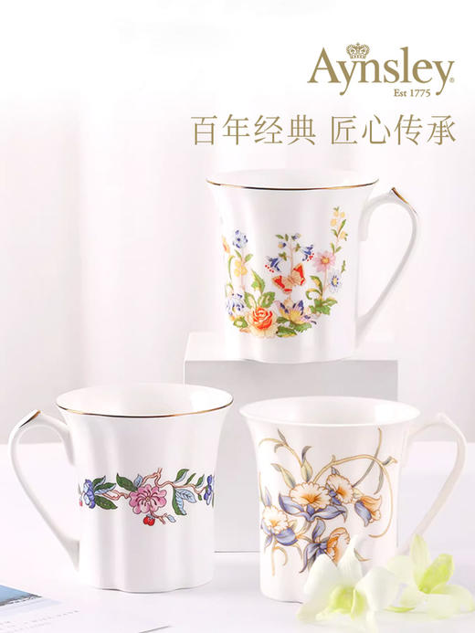 英国Aynsley安斯丽约克马克杯英式家用水杯骨瓷杯办公室喝水杯子 商品图1
