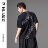 PINLI品立2024夏季新款国潮拼接短袖T恤男士玫瑰花刺绣休闲体恤衫B242111105 商品缩略图2