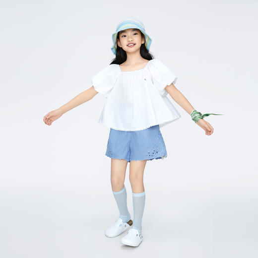 安奈儿女童短袖衬衣ag421811 商品图3