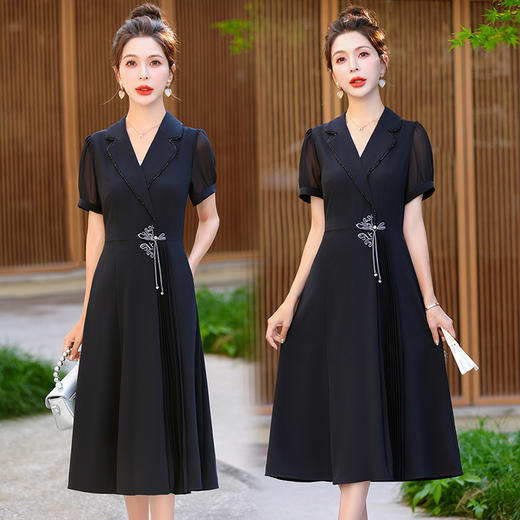 新中式国风改良连衣裙，短袖中长款复古裙子QYM-TB-FD1165-Y 商品图4