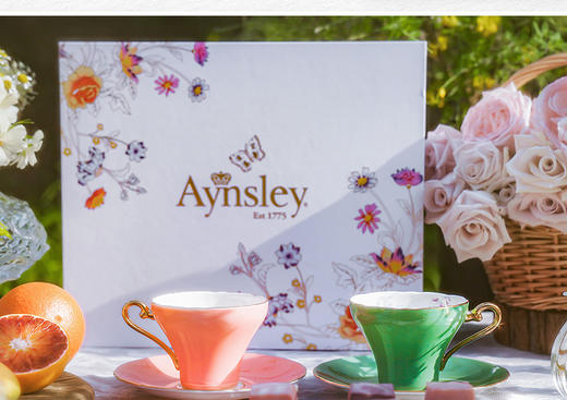 【清仓特惠6.5折】英国Aynsley安斯丽色釉铃兰小蛮腰骨瓷咖啡杯英式下午茶英国安斯丽色釉铃兰系列小蛮腰一杯一碟 商品图8