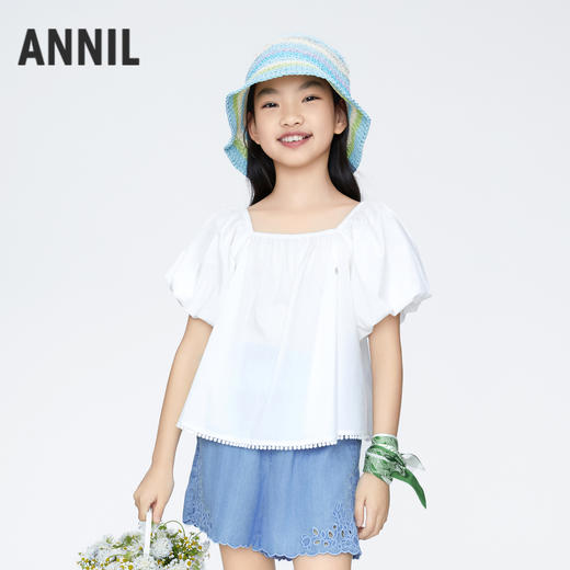 安奈儿女童短袖衬衣ag421811 商品图0