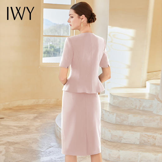 IWY/粉色西装套装裙职业装两件套女夏短袖西服收腰高级感医美工装CS1974 商品图3