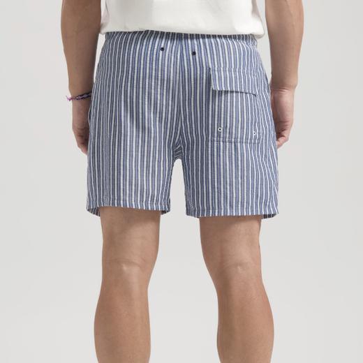 DSTREZZED 男士夏日速干泡泡纱条纹休闲慢跑短裤 薄款宽松时尚 商品图3