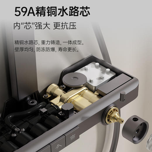 帝王洁具奶油风白色淋浴恒温花洒套装智能数显0冷水家用除氯美肤TC24009 商品图4