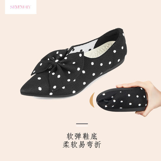 Seven Molly · 平底鞋尖头蝴蝶百搭波点单鞋少女感穿搭低跟鞋 商品图0