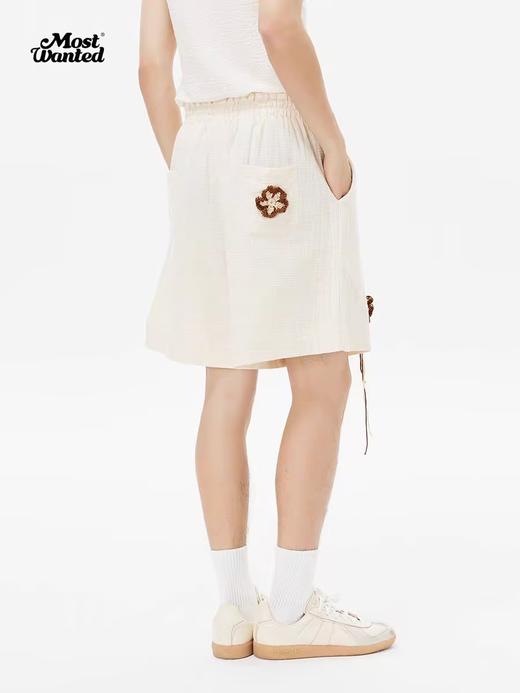 mostwantedlab彩虹/M2412189/泡泡皱钩针小花五分裤新款夏季宽松休闲短裤男 商品图3