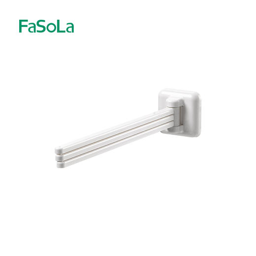 FaSoLa卫生间毛巾置物架免打孔墙上壁挂毛巾杆可旋转浴室收纳挂架 商品图5